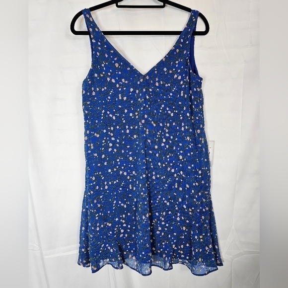 Charles Henry Dresses & Skirts - CHARLES Henry Cobalt blue flowy floral mini dress in sz XS NWT sleeveless V-neck